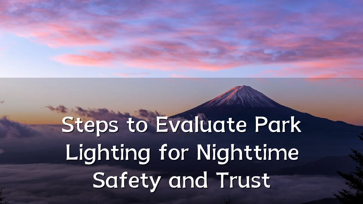 Steps to Evaluate Park Lighting for Nighttime Safety and Trust